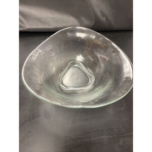 Vintage Mid-Century‎ Modern Clear Glass Triangle Dish